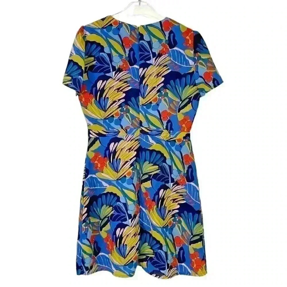 J. Crew Mercantile Faux Wrap Floral Paradise Tropical Mini Dress Size 6 - Picture 3 of 7